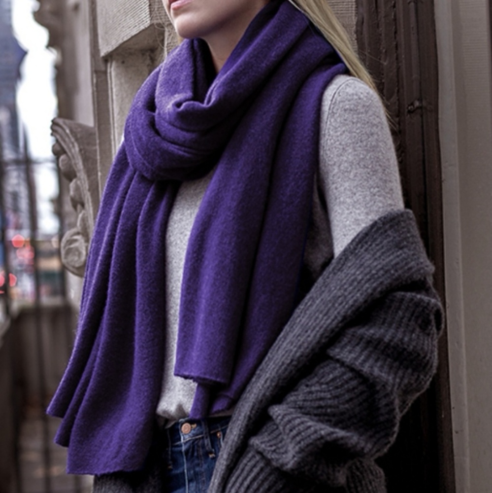MINT Purple White + Warren Cashmere Travel Wrap